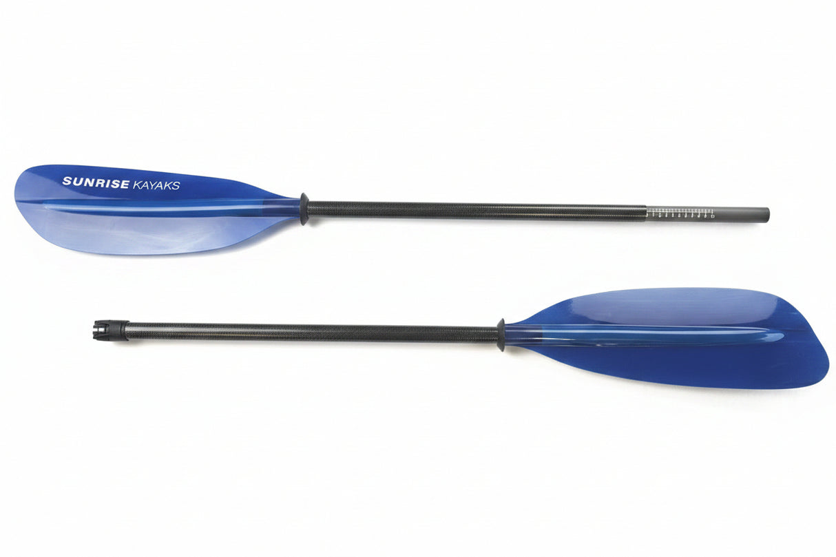 Sunrise Kayaks Carbon 2pc Adjustable Kayak Paddle Fiberglass Blade, 220-230cm