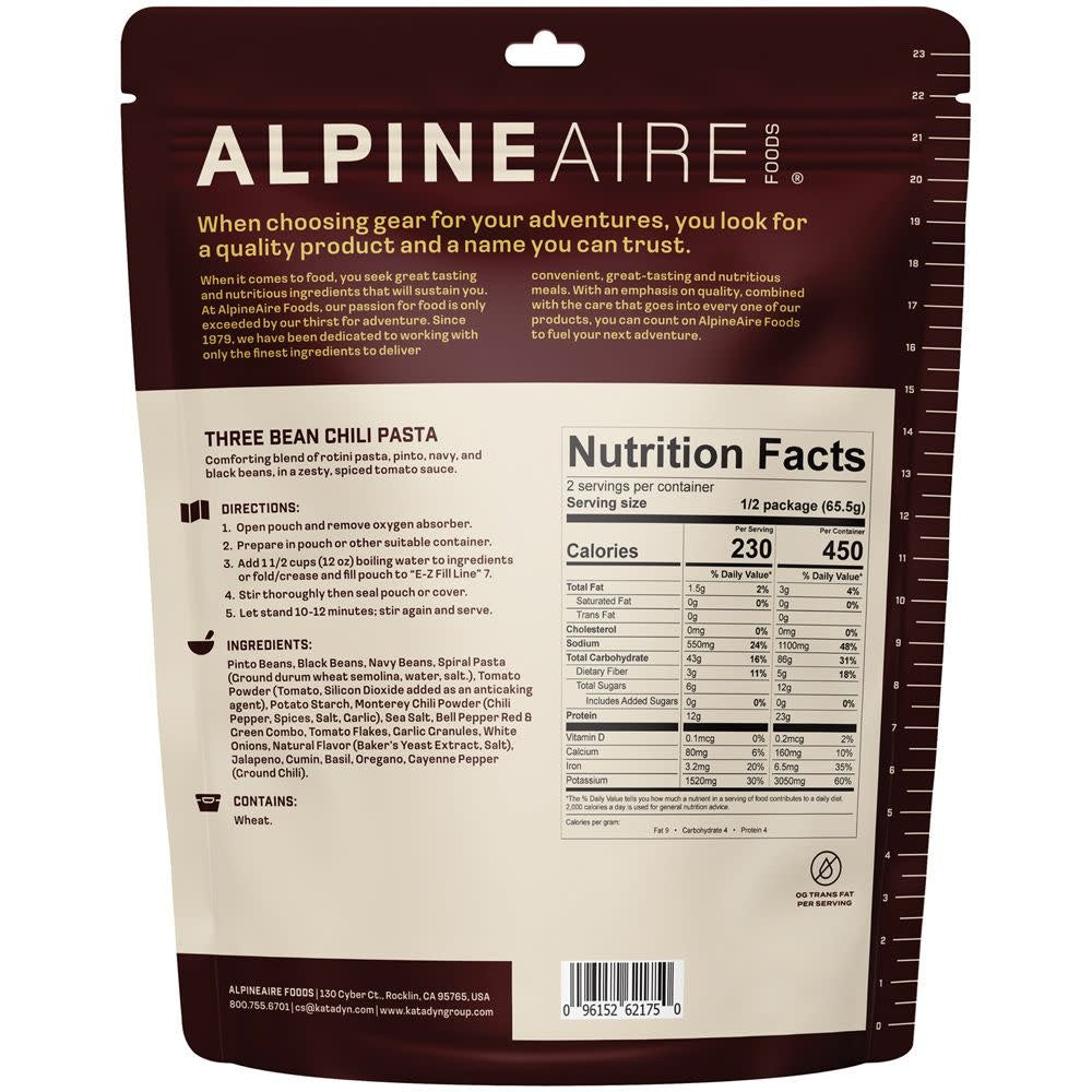 AlpineAire Three Bean Chili Pasta - 2 Servings