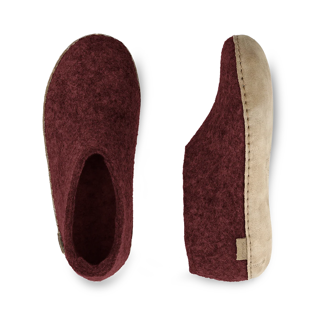 Glerups Felt Shoe With Leather Sole