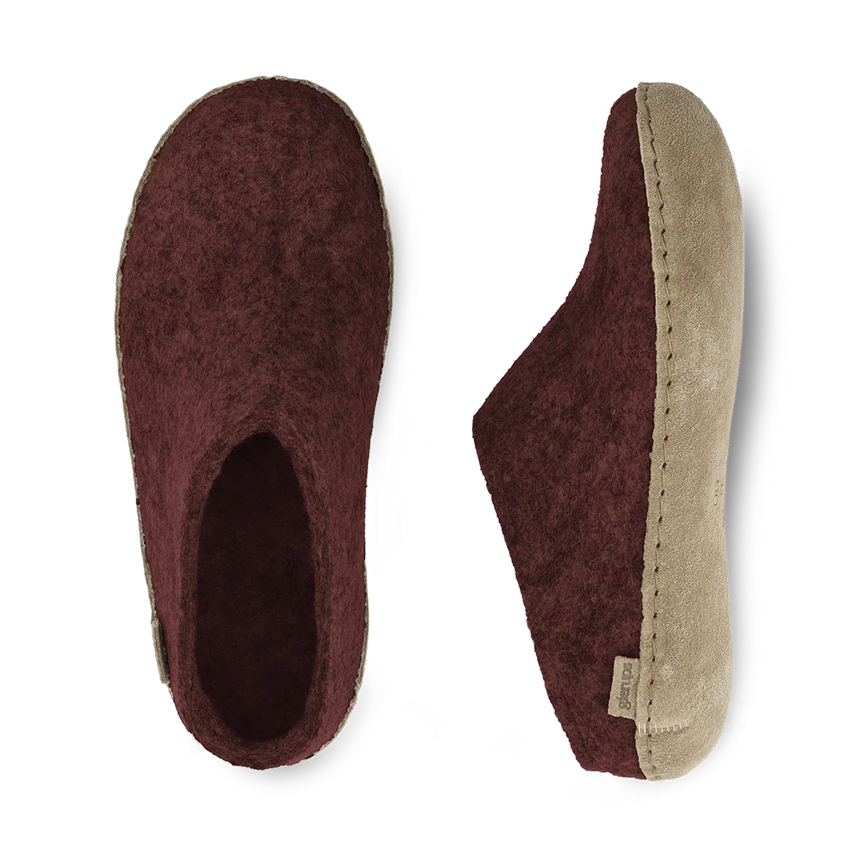 Glerups Felt Slipper With Leather Sole