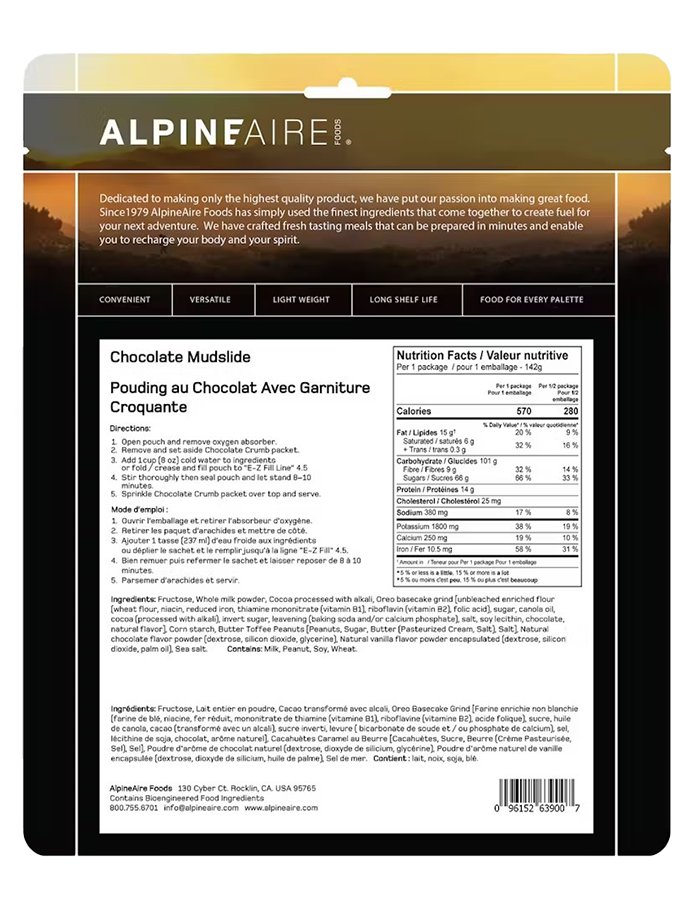 AlpineAire Chocolate Mudslide - Single Serving