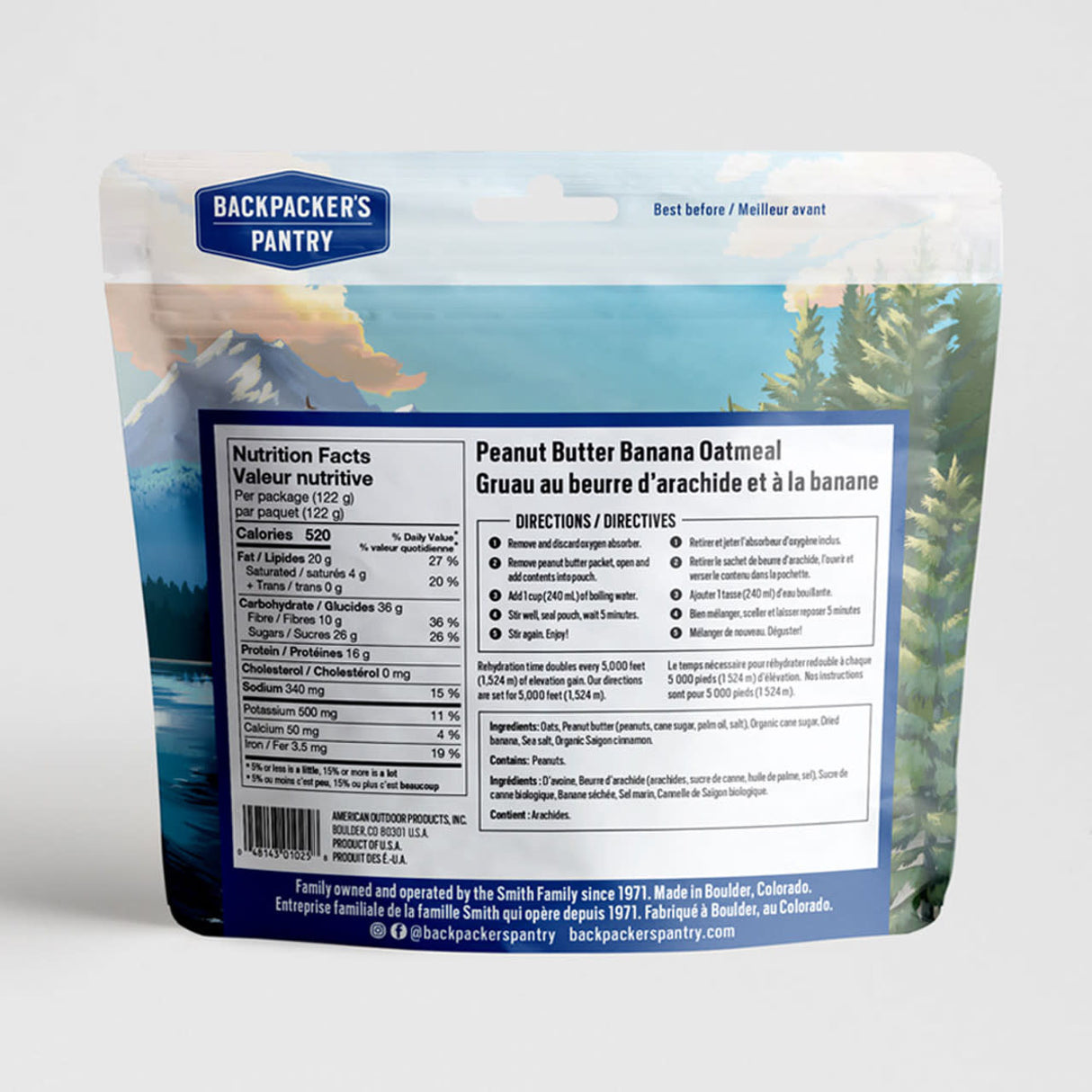 Backpackers Pantry Peanut Butter & Banana Oatmeal - Single Serving