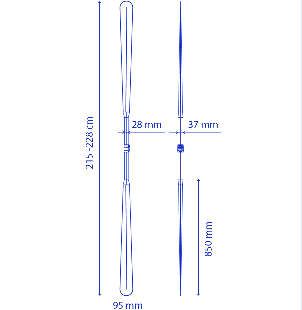 Kajak Sport Inuksuk Carbon 2pc Greenland Paddle, 215-228cm