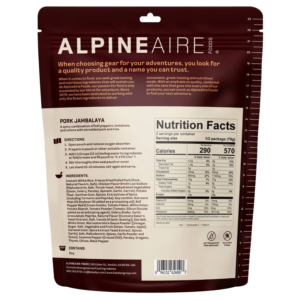 AlpineAire Pork Jambalaya - Two Servings
