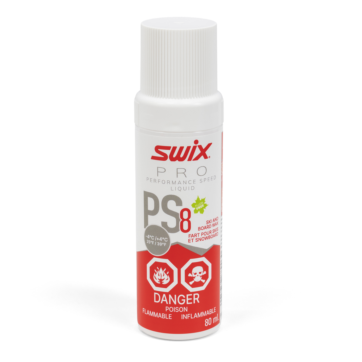 Swix PS8 Red -4C to 4C Glide Wax, 80ml