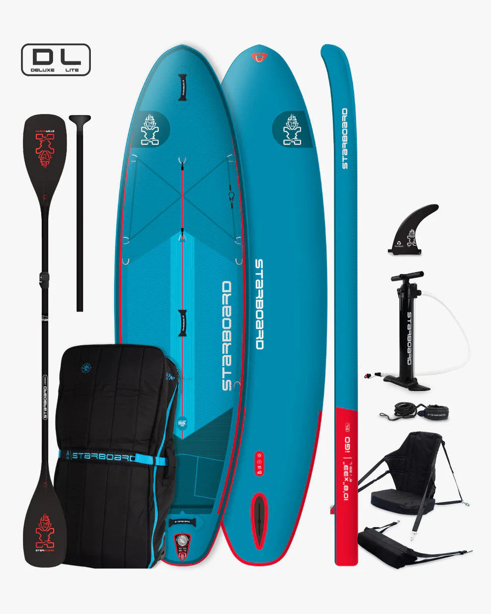 Starboard 10'8" x 33" iGO Deluxe Lite Inflatable SUP with Kayak Seat