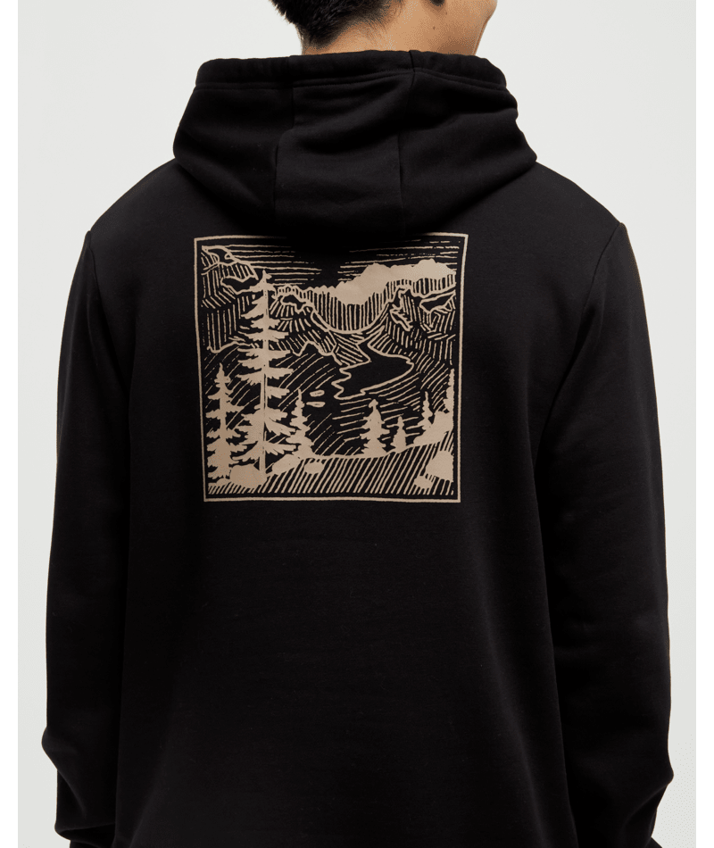 Ten Tree Etched Mountain Hoodie Graphic Men's