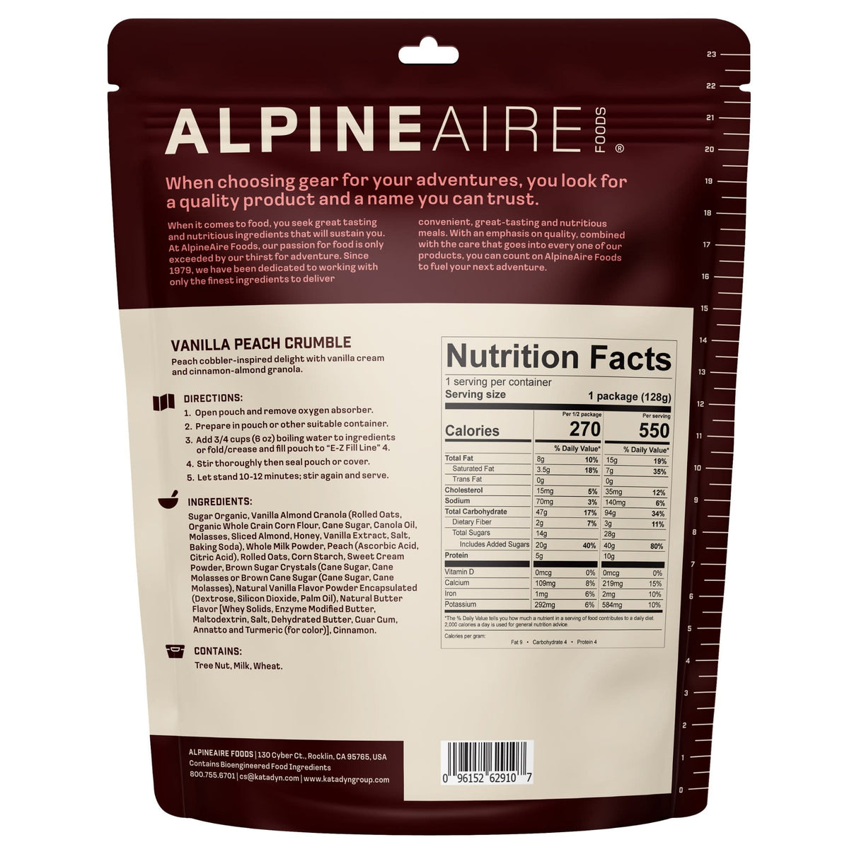 AlpineAire Vanilla Peach Crumble - One Serving