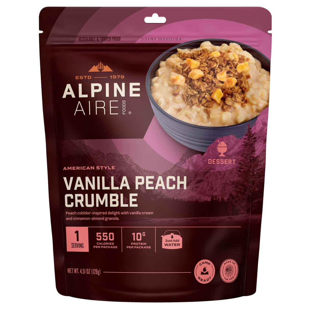 AlpineAire Vanilla Peach Crumble - One Serving