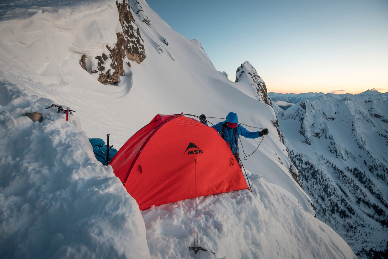 MSR mountain tent in alpine conditions