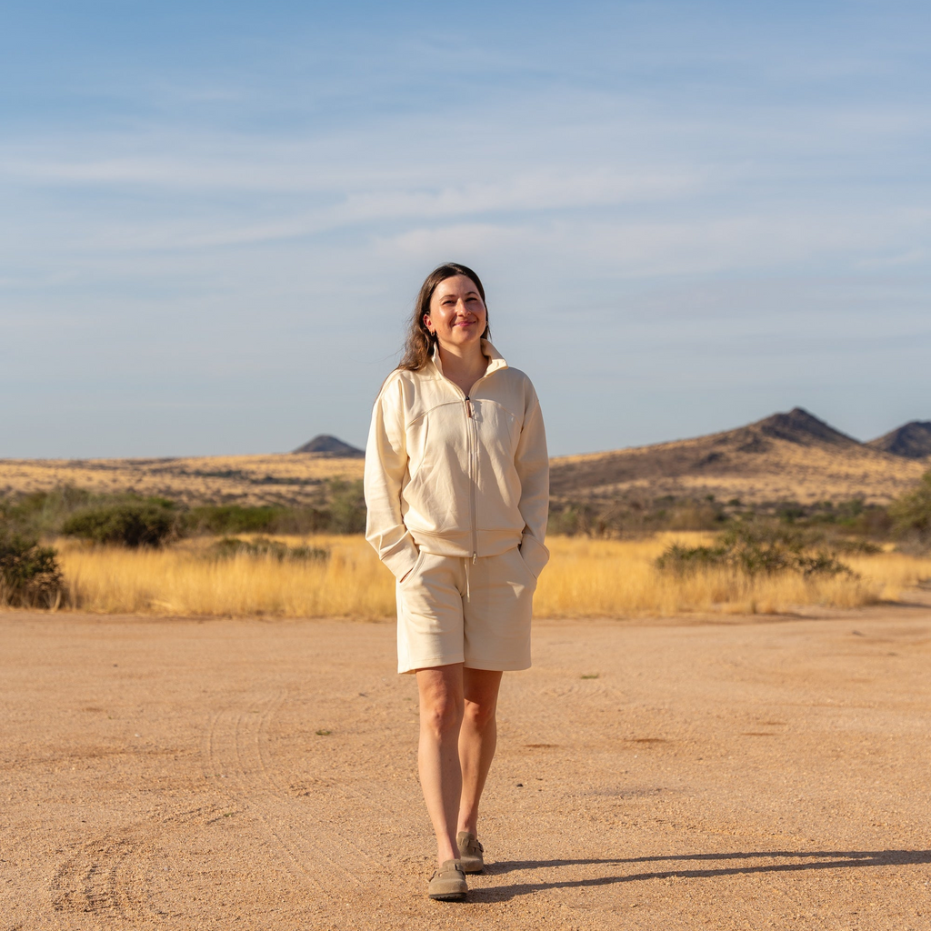 Indyeva women's outdoor clothing in a warm-weather setting