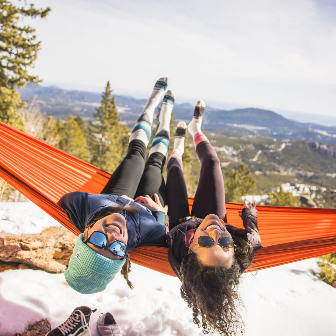Smartwool socks and apparel in an outdoor setting