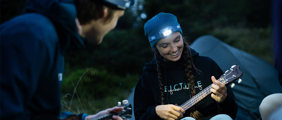Petzl headlamp in outdoor use