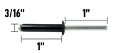 Trailhead Rivets Black 20 pieces - 1 in