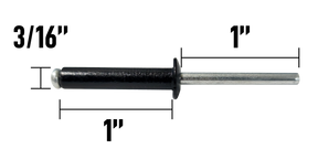 Trailhead Rivets Black 20 pieces - 1 in