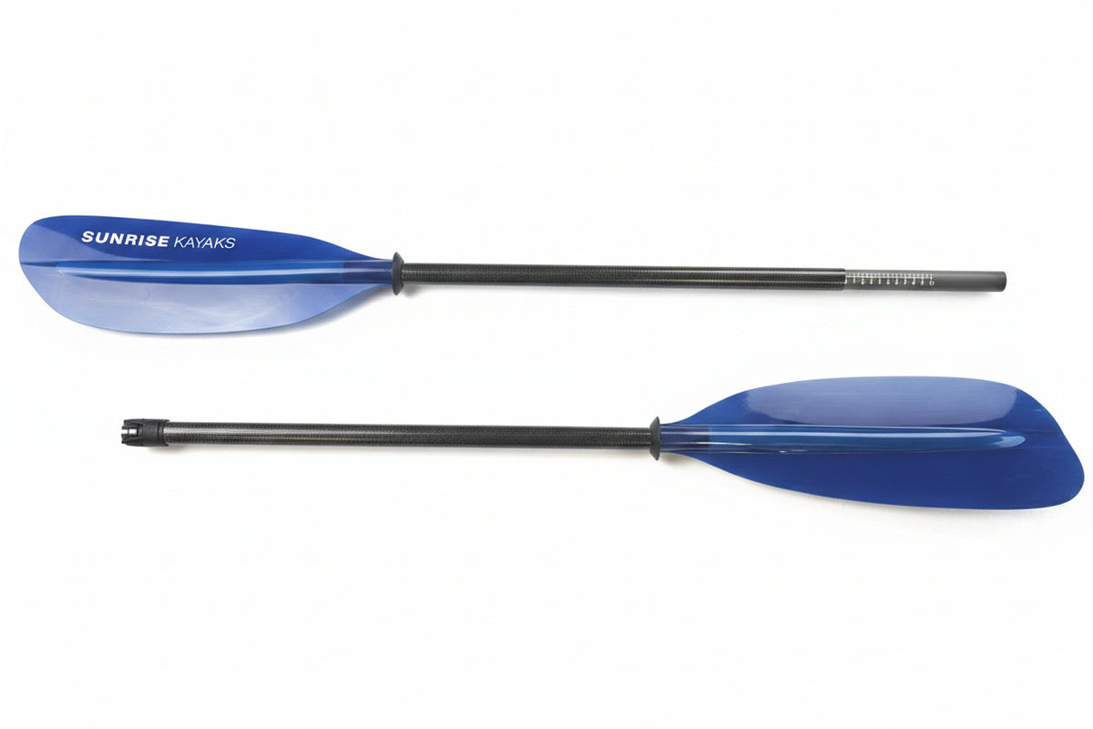 Sunrise Kayaks Carbon 2pc Adjustable Kayak Paddle Fiberglass Blade, 220-230cm