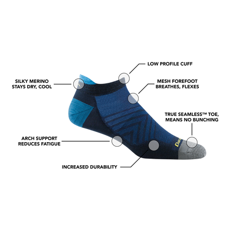 Darn Tough Run No-Cushion Ultra-Lightweight Running No-Show Tab Sock Men's 1033