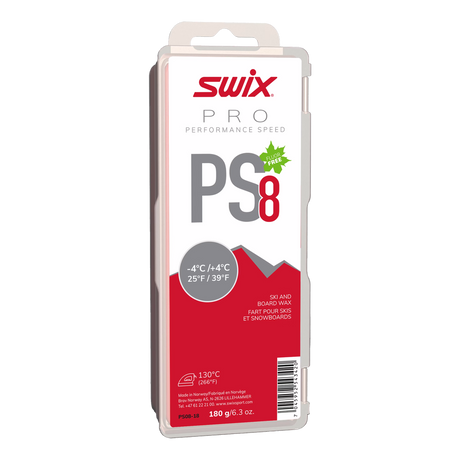 Swix PS8 Red -4C to 4C Glide Wax, 180g