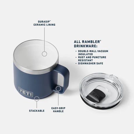 Yeti Rambler 14 oz / 414 mL Stackable Mug with Durasip Ceramic Lining
