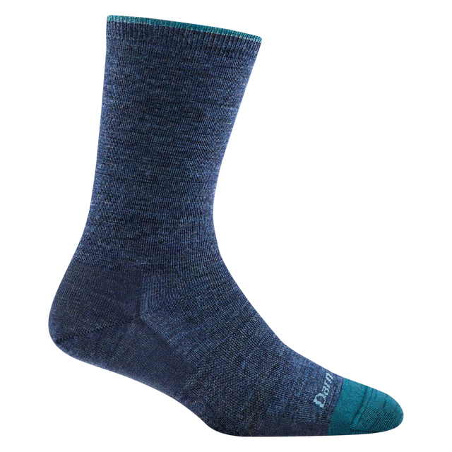 Darn Tough Solid Basic No-Cushion Lightweight Lifestyle Crew Sock Women's 6012 Denim L
