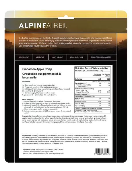 AlpineAire Cinnamon Apple Crisp - Single Serving