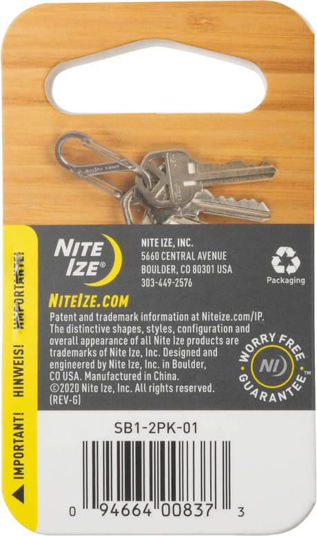 Nite Ize S-Biner #1 2 Pack, Stainless