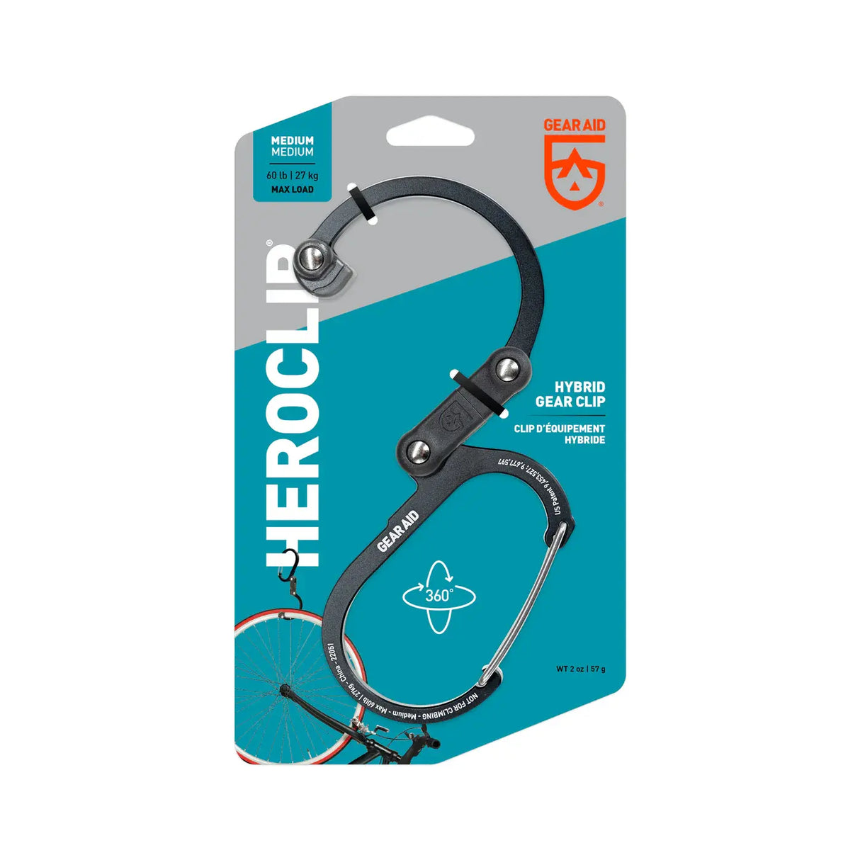 Heroclip Carabiner Hook Clip - Medium Black