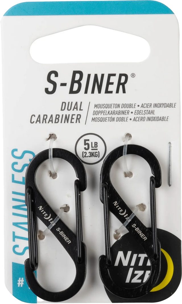 Nite Ize S-Biner #1 2 Pack, Stainless