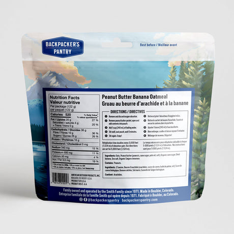 Backpackers Pantry Peanut Butter & Banana Oatmeal - Single Serving