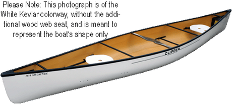Clipper Canoe Mackenzie 18'6" Ultralight w/ Black Trim & Two Wood Web Seat