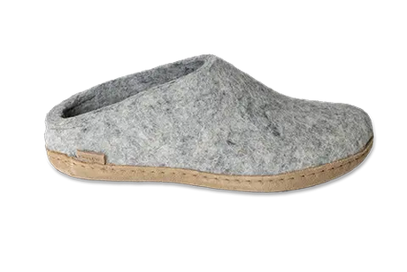 Glerups Felt Slipper With Leather Sole