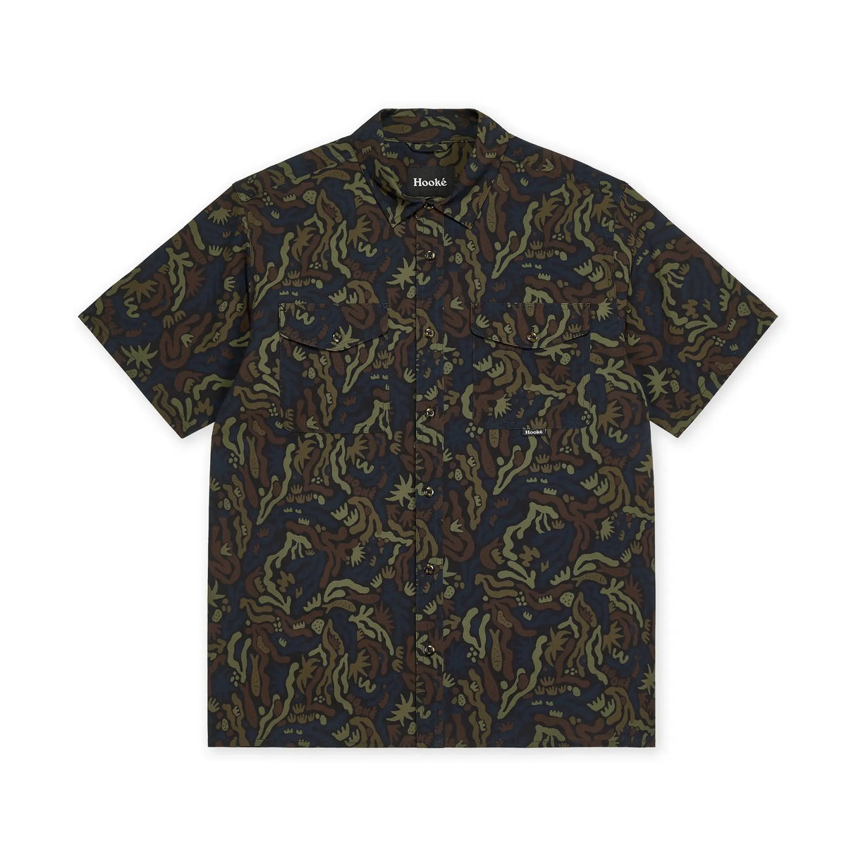 Hooke Seabed Short Sleeve Button Up Shirt Men's