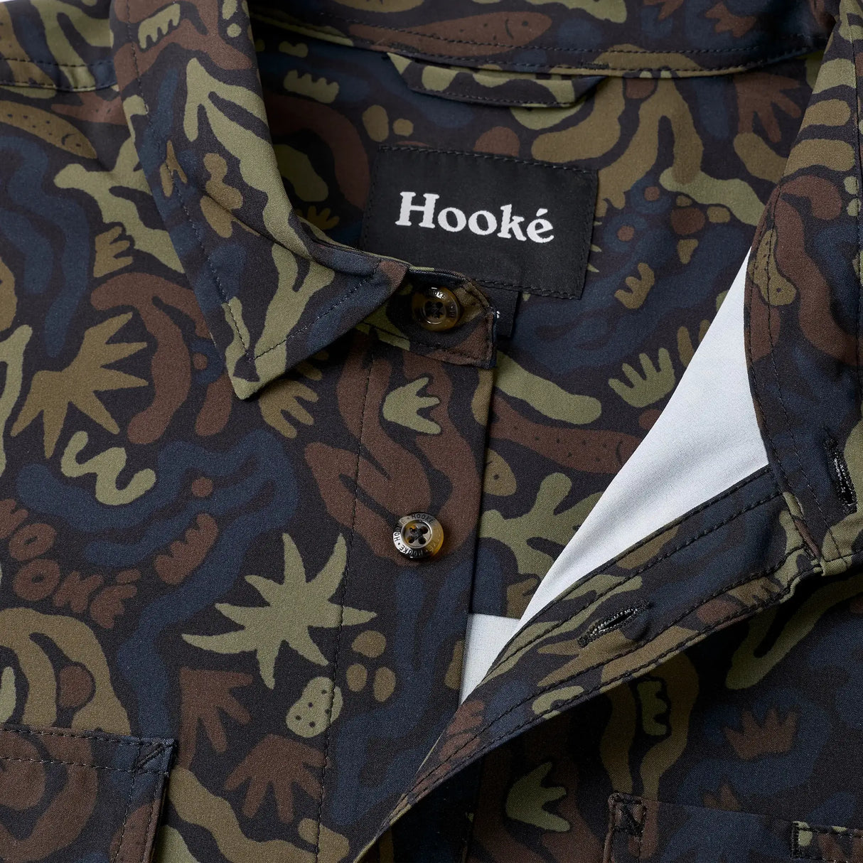 Hooke Seabed Short Sleeve Button Up Shirt Men's