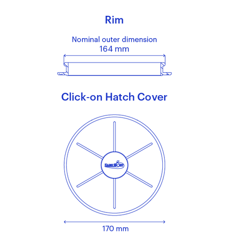 Kajak Sport Round Hatch 15 Click-On Cover