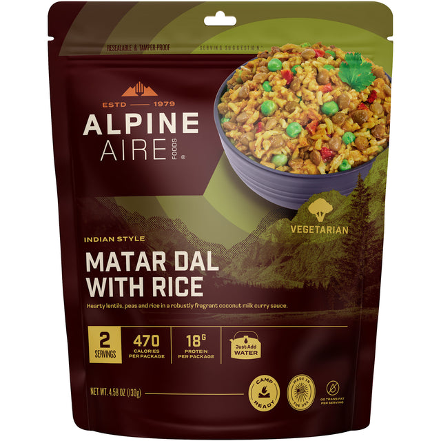 AlpineAire Matar Dal with Rice - Two Servings