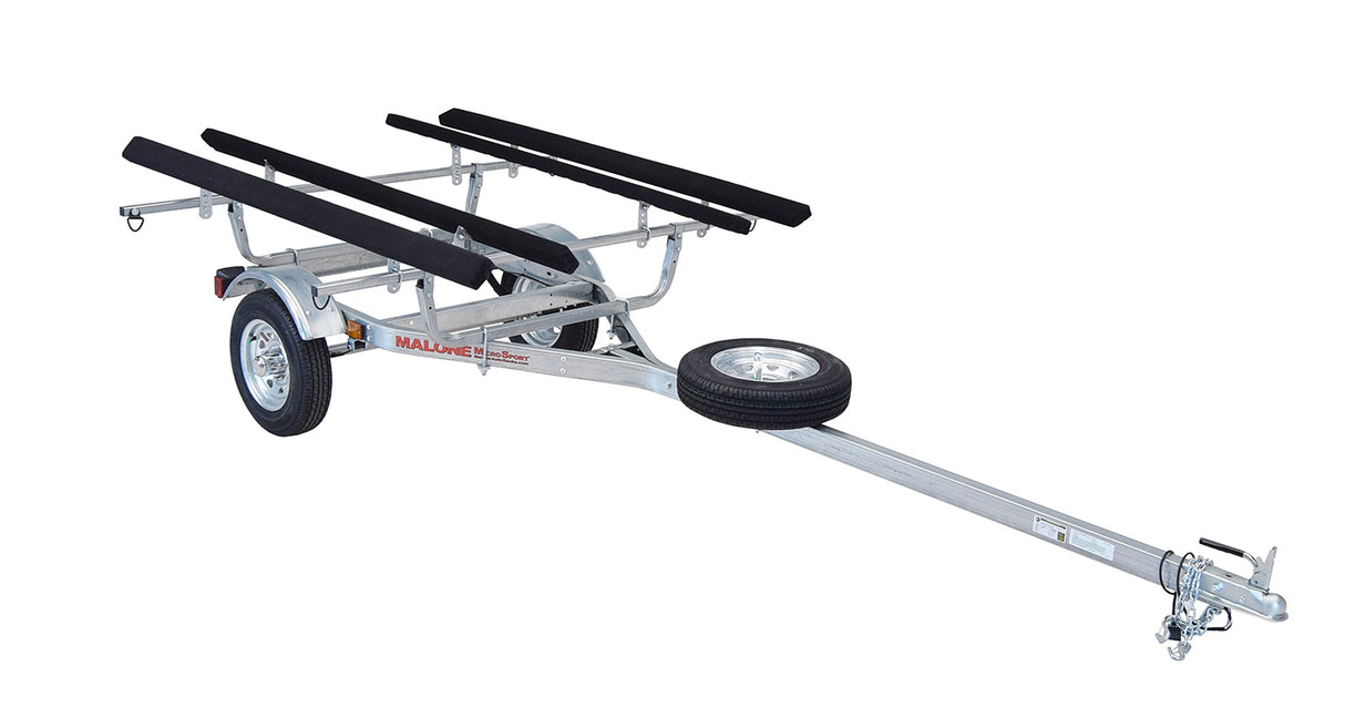 Malone Pre-Built MicroSport 2 Kayak Trailer Package (2 Sets Bunks, Spare Tire)