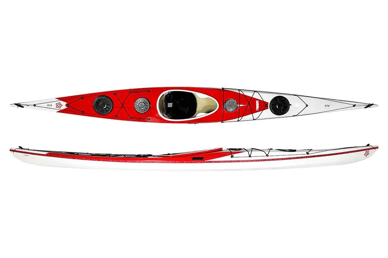 DÉMO - Kayak Norse Ask en fibre de verre rouge, sans siège