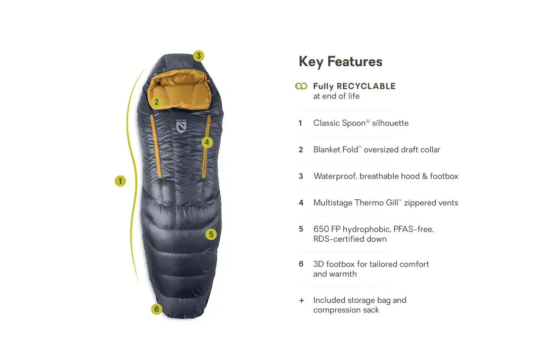 Nemo Disco 15F / -9C Endless Promise Down Sleeping Bag Regular
