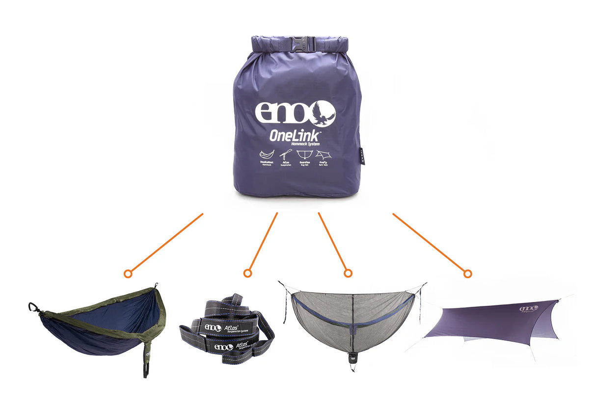 ENO OneLink SingleNest Hammock Shelter System, Navy/Olive