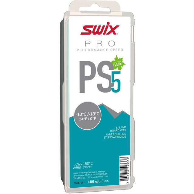 Swix PS5 Turquoise -10C to -18C Glide Wax, 180g