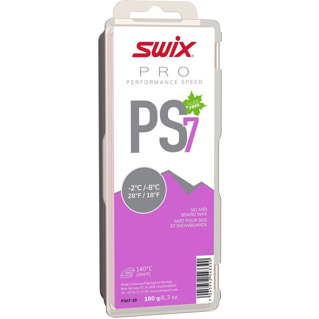 Swix PS7 Violet -2C to -8C Glide Wax, 180g