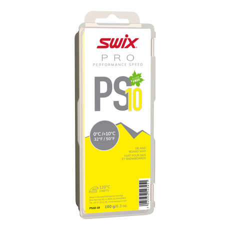 Swix PS10 Yellow 0C to 10C Glide Wax, 180g