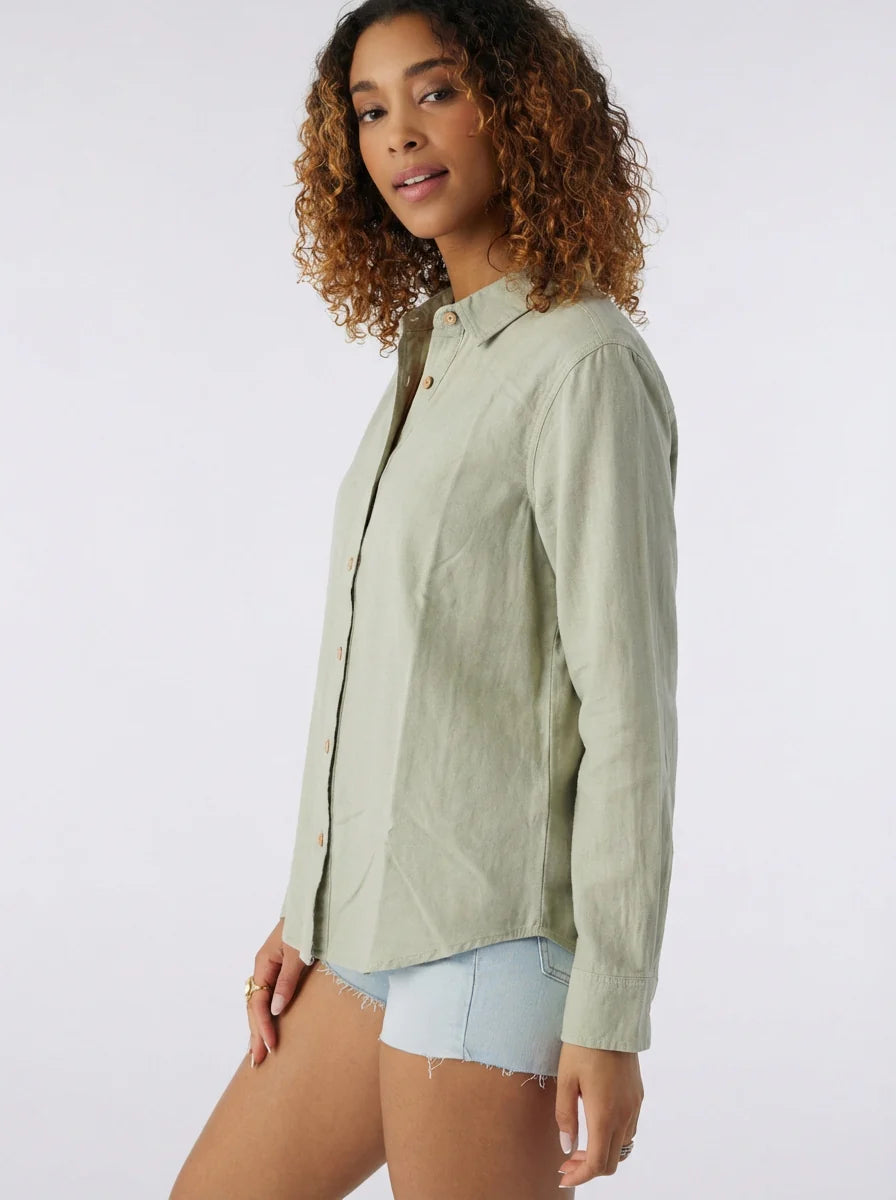 O'Neill Sanders Long Sleeve Button Up Top Women's