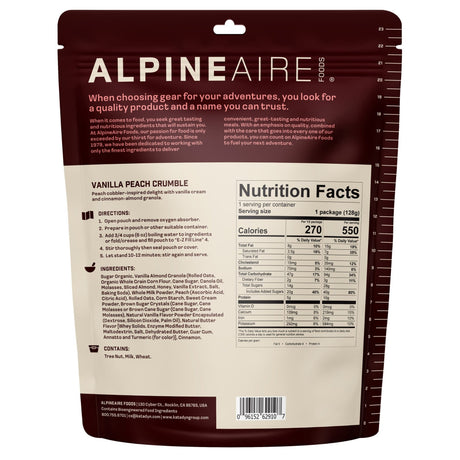 AlpineAire Vanilla Peach Crumble - One Serving