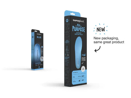 Superfeet All-Purpose Support Medium Arch Insoles (Blue)