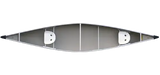 Clipper Canoe Ranger 16' Fiberglass, White with Skid Plates Installed