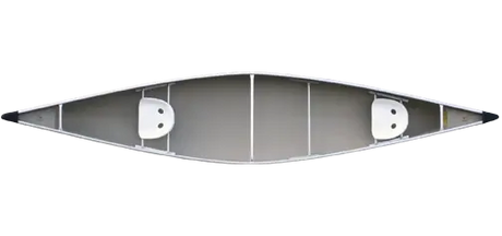 Clipper Canoe Ranger 16' Fiberglass, White with Skid Plates Installed